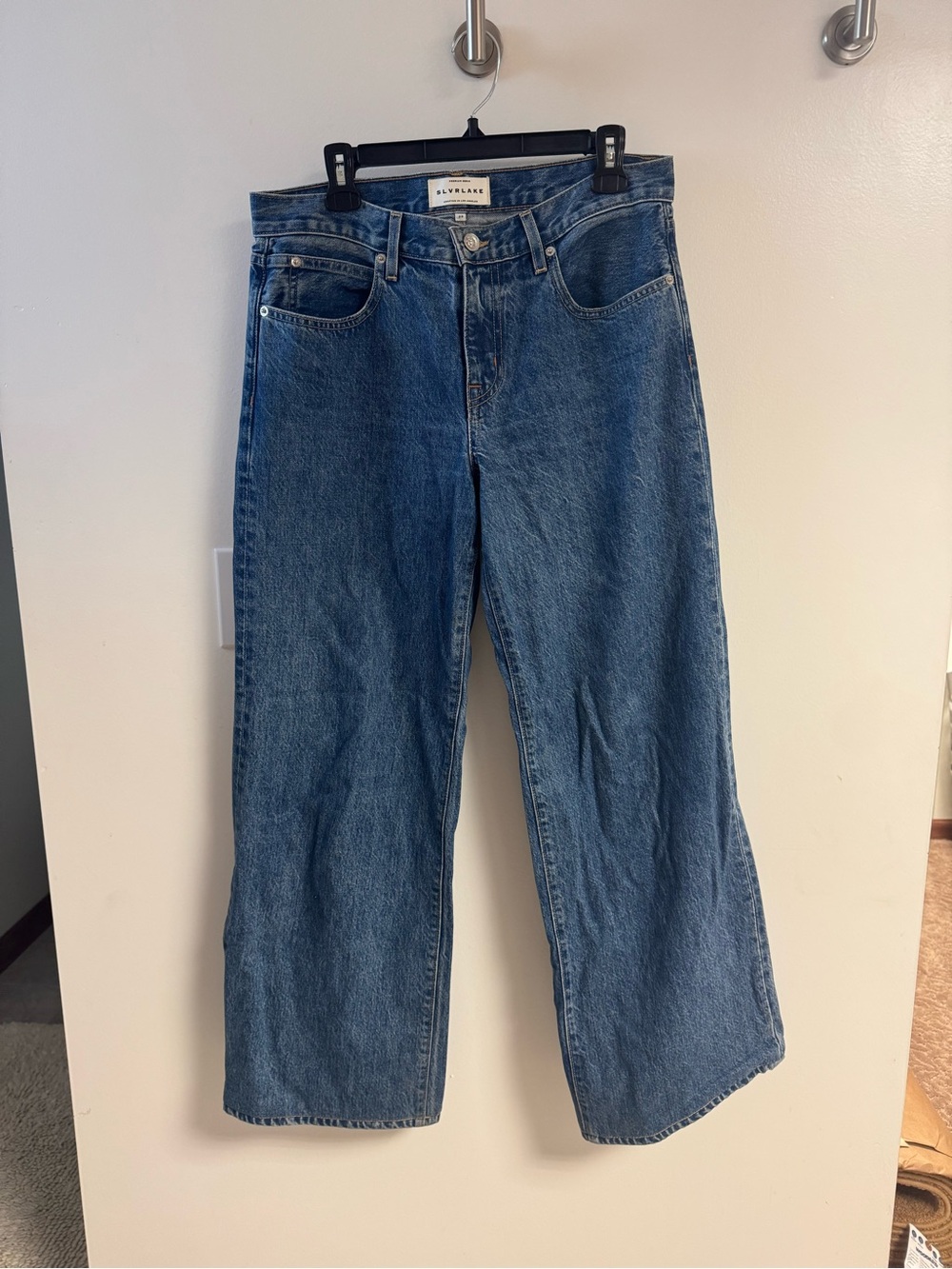 SLVRLAKE High-Rise Wide Leg Jeans in Blue